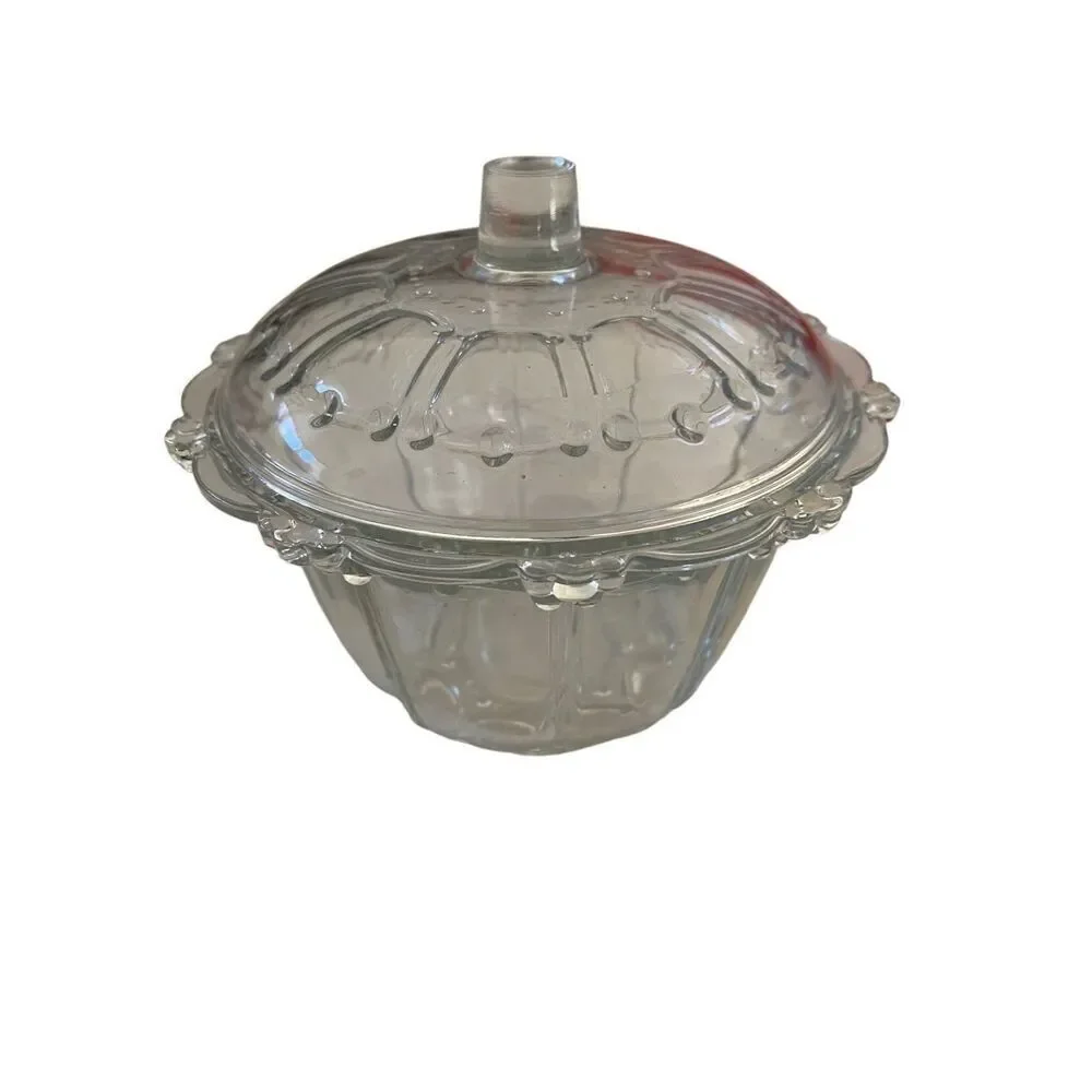 Glass Candy Dish Trinket Bowl Decor Home With Lid